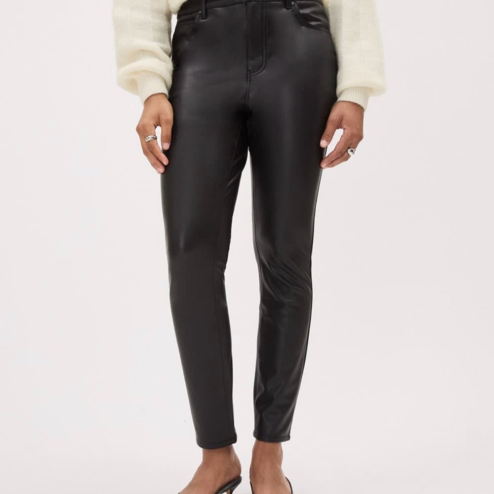 RW&CO. Black Faux Leather Trousers